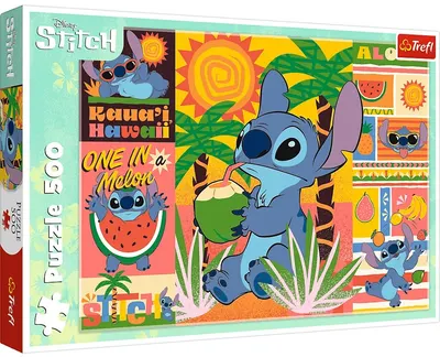 Puzzle Trefl din 500 piese - Vacanță cu Stitch
