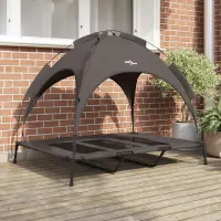 vidaXL Pat pentru câini Manual Maro 122 x 93 x 106,5 cm Oțel