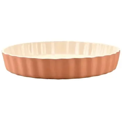 Tava Rotunda pentru Tort, 30 cm, 2 l, Argila, Interior Alb