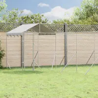 vidaXL Padoc exterior cu acoperiș argintiu 10x8x2,5 m oțel galvanizat