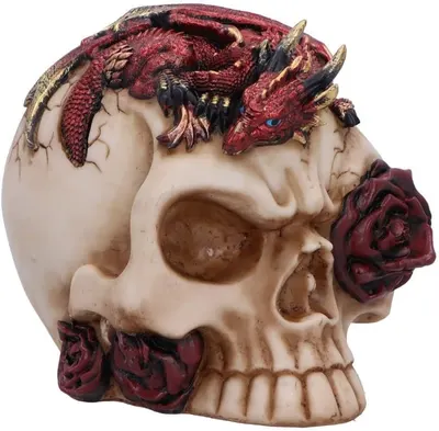 Statuetă Nemesis Now Adult: Dragons - Rose Flame, 12 cm