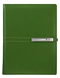Agenda din piele Alicante Superior A5 - Verde inchis, cu inele si incuietoare