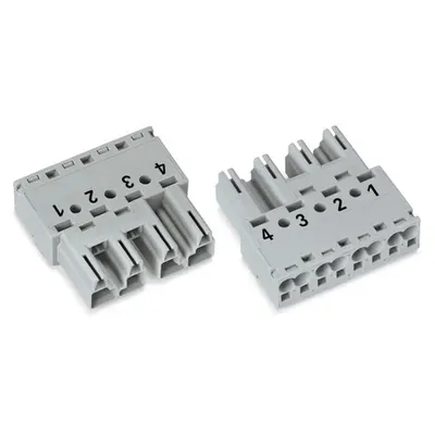 Plug; 4-pole; Cod. B; 4,00 mm²; gray