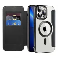 Husa MagSafe pentru Apple iPhone 13 Pro Max, Techsuit, SmartMag Book (Negru)