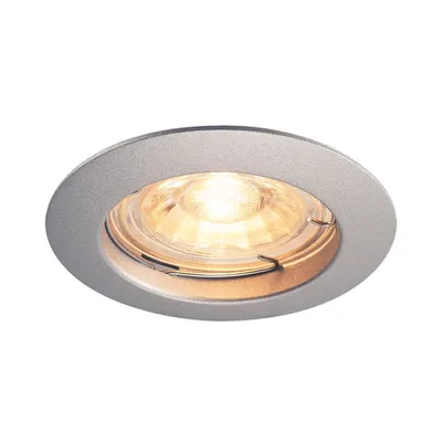 Spot incastrat, PIKA Ceiling lights GU10, grey recessed ceiling light, QPAR51, rigid, silver-grey, max. 50W