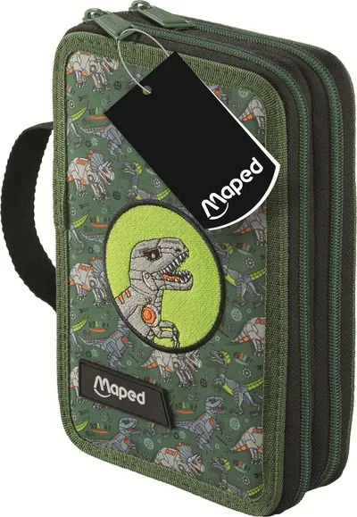 Penar cu rechizite Maped – Dinosaur, 2 fermoare