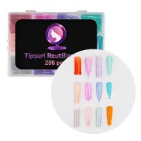 Tipsuri Reutilizabile Dual Forms Color Mix | 12 Forme, 288 Bucati