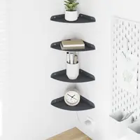 vidaXL Raft Suspendat pentru Colț 4 buc. Antracit 18 x 18 x 2 cm