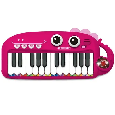 Orga electronica, Bontempi, Cu 24 clape, Alimentare cu baterii tip R6/AA 1,5 V, 3+, Pink