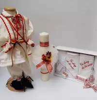 Set Botez Traditional Raul 15 - 3 piese Botez Traditional : costumas , trusou si lumanare