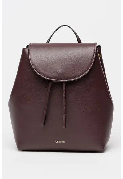 Rucsac de piele ecologica cu clapa - Violet pruna