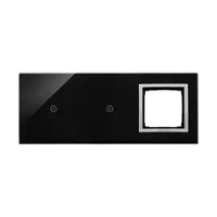 Panou Touch 3 module, module 1 si 2: comenzi touch, modul 3: 1 spatiu pentru modul argintiu Simon 54, sticla neagra