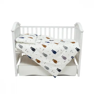 Set de lenjerie pentru patut din satin cu 3 piese Twins 120x60 cm