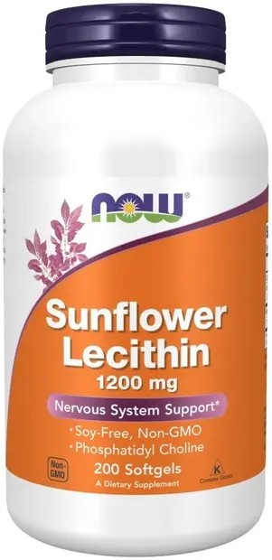 Sunflower Lecithin, 1200 mg, 200 capsule gel, Now