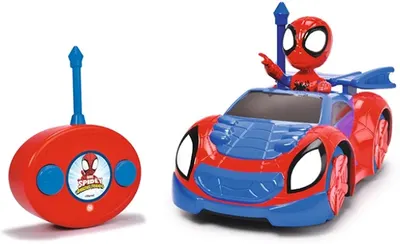 Mașină radiocomandată Jada toys Disney - Roadster decapotabil cu figura Spidey, 1:24