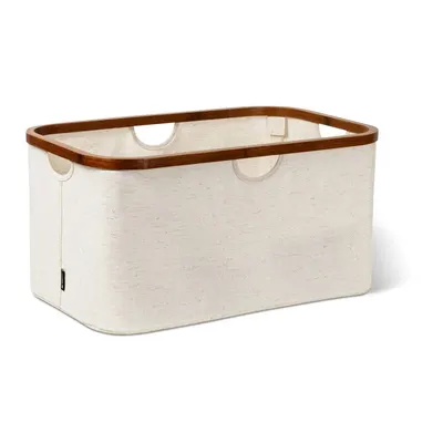 Coș de rufe crem din material textil pliabil Bamboo/Linen – Bigso