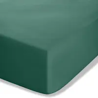 Cearceaf verde închis din bumbac percale cu elastic 90x190 cm Easy Iron Percale – Catherine Lansfield