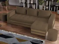 Coltar Extensibil Juno Stofa Maro / Piele Cappuccino