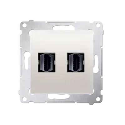 Priza dubla HDMI, crem