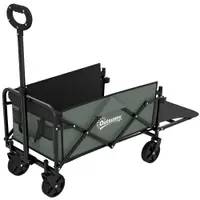 Outsunny Cărucior Pliabil de Grădină de 72l cu Deschidere Posterioară, Roți, Buzunare și Mâner, 114x46x65-92 cm, Verde | Aosom Romania