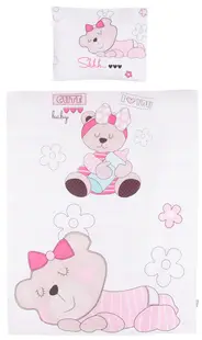 Set de dormitChipolino - Ursuleț roz, 5 bucăți