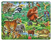 Puzzle pentru copii Larsen din 20 de piese - Jungla asiatică