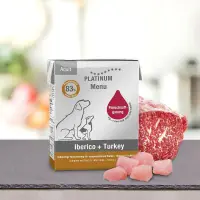 Hrana umeda pentru caini Platinum Menu Adult cu iberico curcan 185 gr