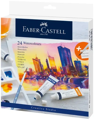 Faber-Castell - Acuarelă Creative Studio, 24 culori, 9 ml