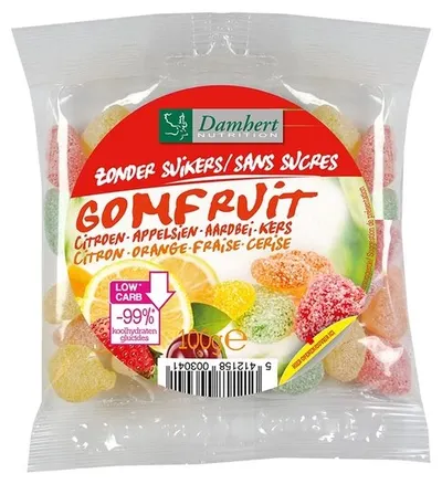 Biscuiți cu bucăți de ciocolată, fără zahăr, 90 g, Damhert