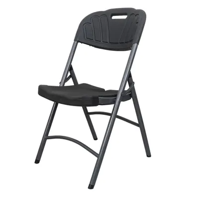 Scaun Pliant pentru Terasa, Plastic, Negru