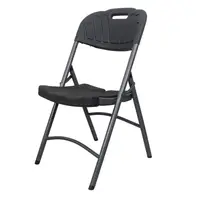 Scaun Pliant pentru Terasa, Plastic, Negru