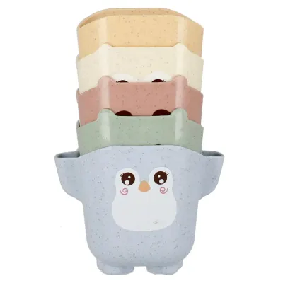 Set 5 cupe pentru baie, BamBam, Animalute colorate