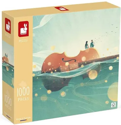 Puzzle Janod din 1000 de piese - Călătorie romantică cu vioară