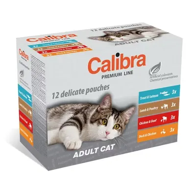 Hrana umeda pisici, Calibra Cat Pouch Premium Adult Multipack, 12x100 g
