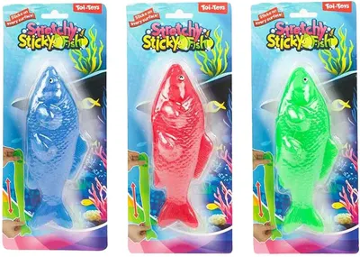 Jucărie antistres elastică Toi Toys - Pește lipicios, sortiment