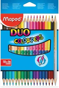 Set creioane colorate Maped Color Peps - Duo, 18 bucati, 36 culori