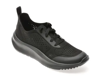 Pantofi sport CLARKS negri, SOLEVANA TIE, din material textil