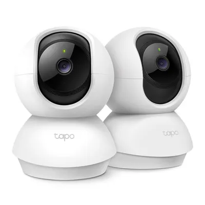Set camera supraveghere wireless WiFi PT TP-Link TAPO C200P2, 2 MP, 4 mm, IR 9 m, microfon si difuzor, slot card, detectie miscare/plansete, alarma sonora si luminoasa, 360 grade, control vocal