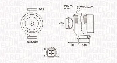 Alternator (12v, 120a) Honda Accord Vii, Civic Viii, Cr-V Ii, Cr-V Iii, Fr-V 2.2d Dupa 2004