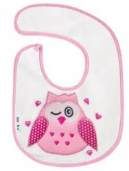 Baveta mica bumbac + PVC pe interior si banda velcro bufnita 18 x 18 cm Engros