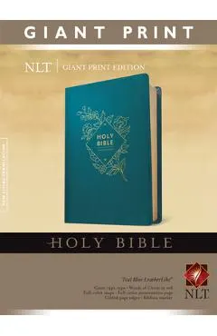 Holy Bible, Giant Print NLT (Red Letter, Leatherlike, Teal Blue)