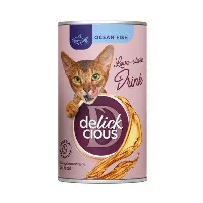 Bautura pentru pisici Delickcious cu peste oceanic 140 gr