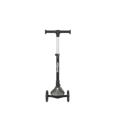 Trotineta pliabila pentru copii Qplay Sparkling Negru, roti luminoase cu led, platforma antiderapanta, ghidon cu inaltime reglabila, greutate admisa 50 kg
