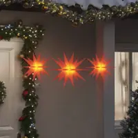 Gossi lumini de craciun cu led-uri, 3 buc., rosu, pliabil