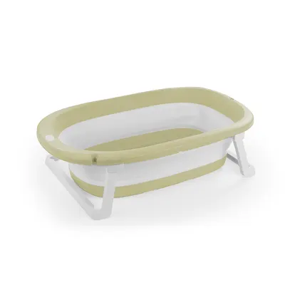 Set 3 in 1 cu cadita pliabila, cana si galeata pentru clatire verde eco, materiale non-toxice, fara BPA, 6 luni+