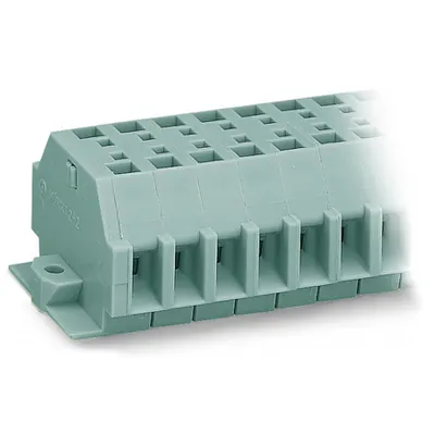 2-conductor terminal strip; 8-pole; without push-buttons; with fixing flanges; for screw or similar mounting types; Fixing hole 3.2 mm Ø; 4 mm²; CAGE CLAMP®; 4,00 mm²; gray