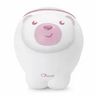 Proiector de pat, Chicco, Urs polar, 2 in 1, Cu muzica si sunete naturale, Functie de activare si dezactivarea proiectie, 2 trepte de volum, 13x13x14.5 cm, Roz