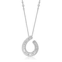 Lant cu pandantiv din aur alb cu diamant de 3.2ct