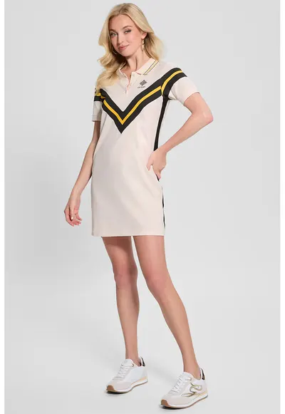 Rochie cu logo pentru golf - Negru/Galben/Crem
