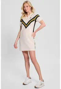 Rochie cu logo pentru golf - Negru/Galben/Crem